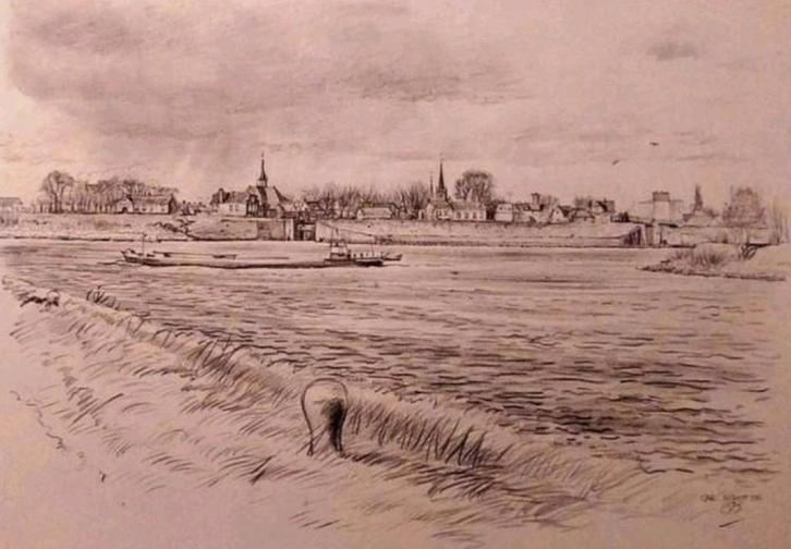 Nieuwegein ... Vreeswijk aan de Lek ...., Antiek en Kunst, Kunst | Tekeningen en Foto's, Ophalen of Verzenden