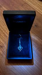 18K Gouden Glamira Ketting met Diamant en Saffier, Sieraden, Tassen en Uiterlijk, Kettingen, Ophalen, Zo goed als nieuw, Goud