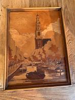 Schilderij Westertoren ingelegd hout, Antiek en Kunst, Kunst | Schilderijen | Klassiek, Ophalen of Verzenden
