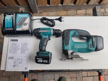 Makita 14,4V set DJV142 (bl) BDF343 2x5.0AH accu en lader beschikbaar voor biedingen
