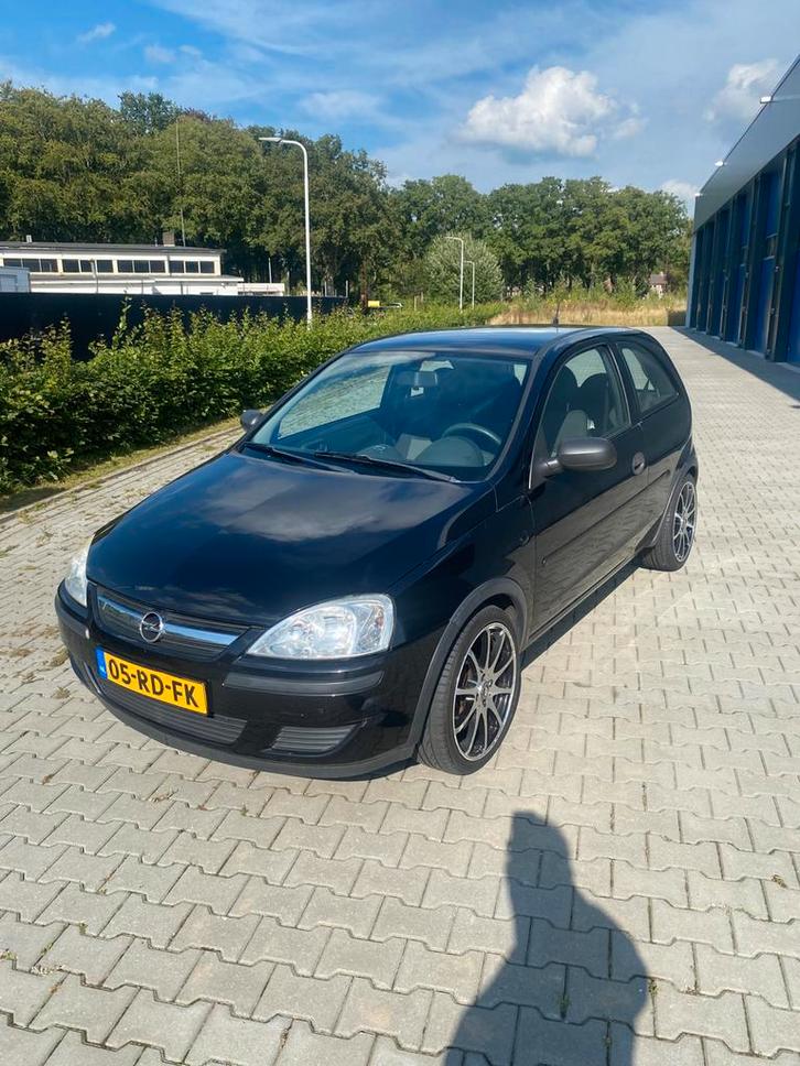 Opel Corsa 1.2 16V Twinport 3D 2005 Zwart, Auto's, Opel, Bedrijf, Corsa, Airbags, Alarm, Boordcomputer, Centrale vergrendeling
