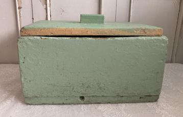 Brocante oude houten broodkist - brooddoos beschikbaar voor biedingen