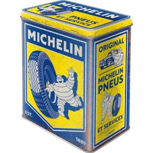 Michelin original reclame voorraadblik van metaal trommel, Verzamelen, Merken en Reclamevoorwerpen, Nieuw, Reclamebord, Ophalen of Verzenden