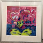 Zeefdruk 'Hartenliefde' Toescat - Ingelijst, Antiek en Kunst, Kunst | Litho's en Zeefdrukken, Ophalen of Verzenden