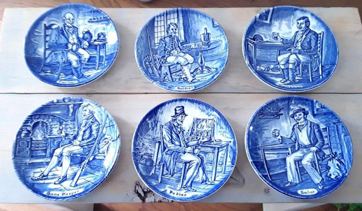6 miniatuurbordjes - enoch wedgwood tunstall ltd 1835, Huis en Inrichting, Keuken | Servies, Zo goed als nieuw, Schaal of Schalen