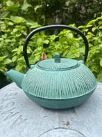 Gietijzeren theepot groen/petrol, Huis en Inrichting, Keuken | Servies, Ophalen of Verzenden, Overige stijlen, Overige typen