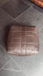 Poef 65 x 65 cm leer, Ophalen, Gebruikt, Leer, 50 tot 75 cm