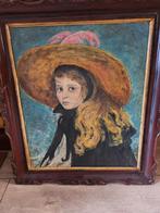 Schilderij Meisje met Hoed, Antiek en Kunst, Kunst | Schilderijen | Klassiek, Ophalen of Verzenden