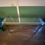 Moderne, metal & glas sofa/console tafel, Huis en Inrichting, Tafels | Eettafels, 100 tot 150 cm, Minder dan 50 cm, Modern, Gebruikt