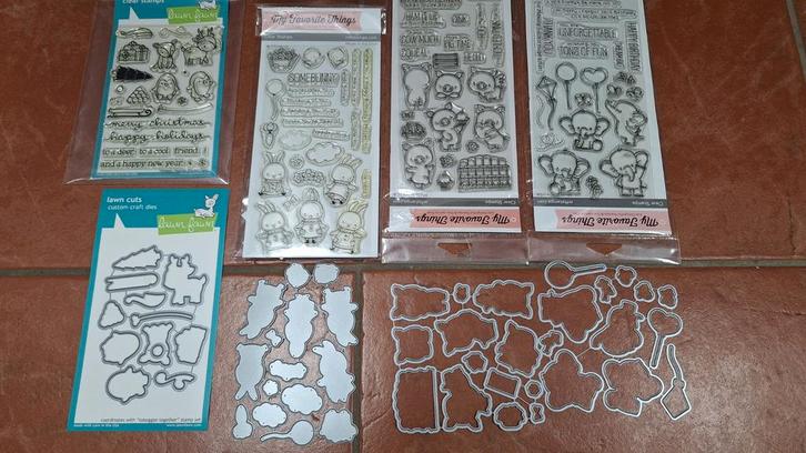 Stempels mét snijmallen, Lawn Fawn, My Favorite Things, Hobby en Vrije tijd, Kaarten | Zelf maken, Zo goed als nieuw, Overige typen