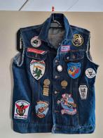 Spijkerjack met emblemen, Ophalen of Verzenden, Tweedehands