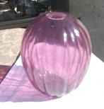 Handgeblazen paars /lila vaas, Huis en Inrichting, Overige kleuren, Verzenden, Minder dan 50 cm, Glas