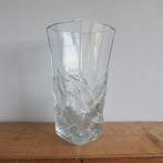 Zware glazen vaas met kastanje relief France, Huis en Inrichting, Woonaccessoires | Vazen, Minder dan 50 cm, Glas, Ophalen of Verzenden