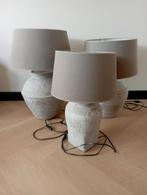 Set van 3 kruiklampen met grijsgroene kap, Huis en Inrichting, Lampen | Lampenkappen, Rond, Zo goed als nieuw, Ophalen