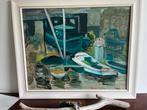 Schilderij Amsterdam Prinseneiland door Theo Kort 1989, Ophalen