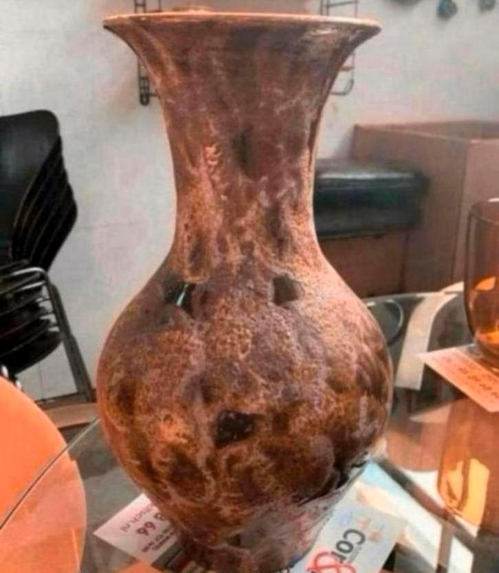 Vaas Flora Gouda Paros 808 plateel vaas mooi decor zeldzaam., Antiek en Kunst, Antiek | Keramiek en Aardewerk, Ophalen of Verzenden