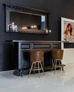 Stijlvolle zwarte bar met spiegel – complete set, Huis en Inrichting, Barren, Ophalen, Gebruikt