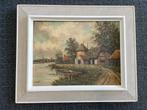 schilderij typisch ‘Hollands dijklandschap’, Toon Guth, Antiek en Kunst, Ophalen