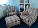 Leuke set van 2 fauteuils met hocker - zo goed als nieuw, Ophalen, Hout, Klassiek, 75 tot 100 cm