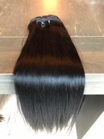 Clip in extensions 100% virgin human hair zwart 200 gram, Nieuw, Ophalen of Verzenden, Pruik of Haarverlenging