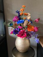Gouden Tulpenvaas met Zijden bloemen Set Zijde, Ophalen of Verzenden, Nieuw