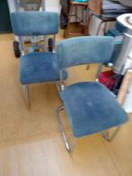 Tubax Gispen stoelen lichtblauw., Huis en Inrichting, Stoelen, Ophalen, Gebruikt, Blauw, Twee