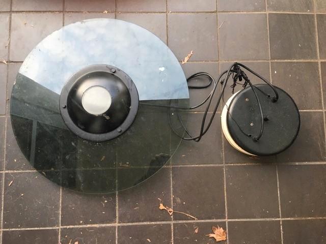 Opknappers 2 Steinhauer hanglampen (10euro per stuk), Huis en Inrichting, Lampen | Hanglampen, Gebruikt, 50 tot 75 cm, Glas, Metaal