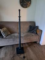 Donkergrijze houten vloerlampvoet., Gebruikt, Verzenden, Hout, Klassiek