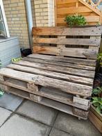 Pallet banken en tafel set, Tuin en Terras, Tuinbanken, Ophalen, Gebruikt, Hout