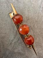 Vintage 14k Gouden Broche met Carneool, Ophalen of Verzenden, Goud