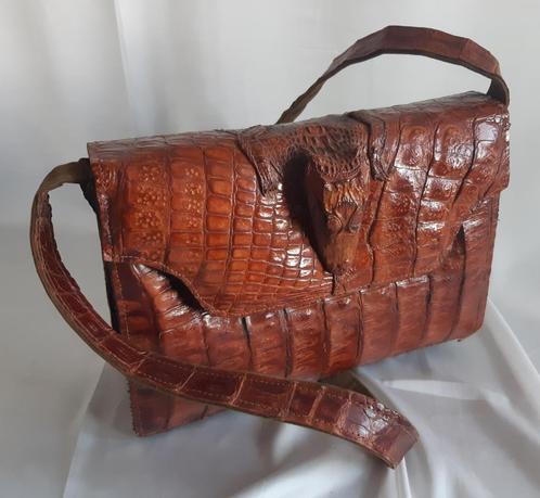 Krokodillenleren handtas, Sieraden, Tassen en Uiterlijk, Tassen | Damestassen, Handtas, Ophalen of Verzenden