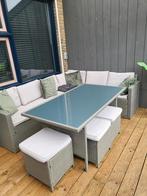 Tuinset met Hoekbank en Eettafel, Meer dan 8 zitplaatsen, Zo goed als nieuw, Wicker, Tuinset