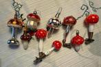 Lotje 8 glas ornamenten paddenstoelen, Ophalen of Verzenden