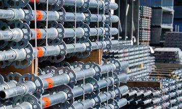 Nieuw / gebruikt stalen allround layher systeem gevelsteiger beschikbaar voor biedingen
