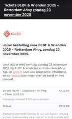 Bløf en vrienden ahoy 2 tickets voor 23 november 2025, Tickets en Kaartjes, Twee personen, November
