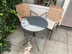 Tuinset rotan look 2 stoelen en tafeltje, Kunststof, Gebruikt, Tuinset, Eettafel