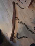 Oude houten disselboom met kettingen, Antiek en Kunst, Ophalen