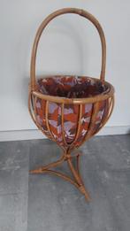 Vintage rotan meubel /mand rieten mand 50/60jaren igs, Ophalen, Gebruikt, Mand, Rond