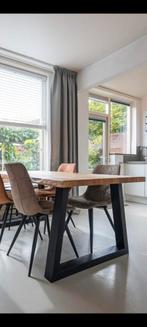 Massief Eiken Eettafel - 180cm Breed, optie met de stoelen, Huis en Inrichting, Tafels | Eettafels, Ophalen, Eikenhout, 50 tot 100 cm