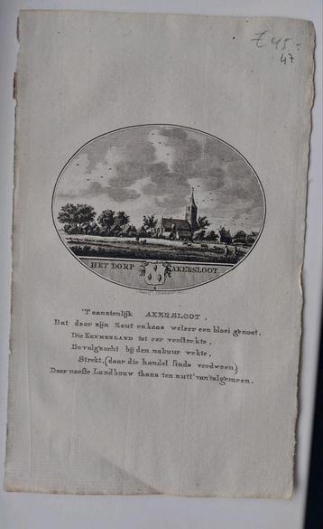 47 / Akersloot Gravure uit 17963 van Oleffen & Bakker beschikbaar voor biedingen