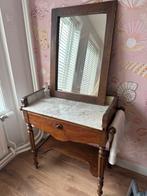 Vintage brocante make-up tafel kaptafel marmer blad, Ophalen, Gebruikt, 50 tot 100 cm, Minder dan 100 cm