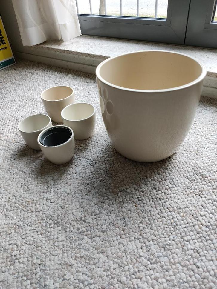 mooie potten voor binnen of buiten 5 stuks, Tuin en Terras, Bloempotten, Aardewerk, Binnen, Balkon, Minder dan 40 cm, Minder dan 25 cm