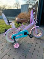 Leuke kinderfiets met poppenzitje en zijwieltjes, Ophalen, Gebruikt, 14 inch of minder