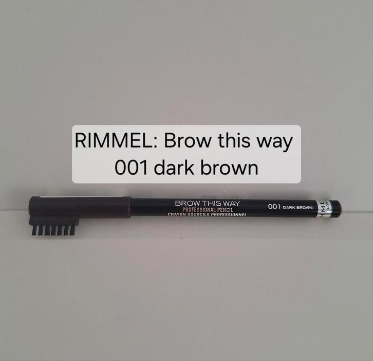 Rimmel wenkbrauwpotlood Brow This Way 001 Dark Brown, Sieraden, Tassen en Uiterlijk, Uiterlijk | Cosmetica en Make-up, Nieuw, Make-up