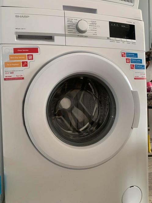 Sharp wasmachine, wit, vulgewicht 8kg, A+++ zuinig zgan, Witgoed en Apparatuur, Wasmachines, Zo goed als nieuw, Voorlader, 8 tot 10 kg
