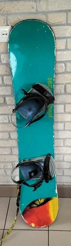 Retro snowboard met bindingen, Ophalen, Gebruikt, Bindingen