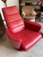 Rode fauteuil., Huis en Inrichting, Fauteuils, Ophalen of Verzenden, Gebruikt, Leer