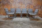 ZGANieuw! 6 grijze stoffen Harvink Comma design stoelen, Leolux, Leolux, Ophalen of Verzenden, Zo goed als nieuw