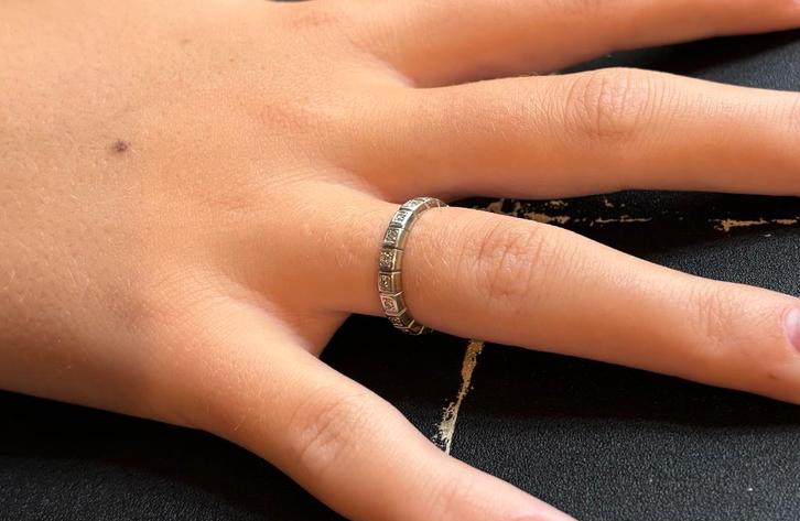 Alliance 19 diamanten 14k gouden vintage dames rij ring luxe, Sieraden, Tassen en Uiterlijk, Ringen, Zo goed als nieuw, Dame, Kleiner dan 17