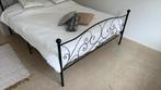 Stalen bed 160x200, Ophalen, Zwart, Tweepersoons, Zo goed als nieuw